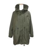グリーンレーベルリラクシング ユナイテッドアローズ green label relaxing 撥水モッズコート 2WAYフード ジップアップ フードワイヤー 38 M相当 カーキ 3625-179-0998 /X