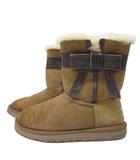 アグ オーストラリア UGG australia JOSETTE ジョゼット ムートンブーツ ショートブーツ リボン ボア 茶 ブラウン 24cm 1003174