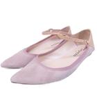 レペット Repetto フラットシューズ スエード 切替 エナメル レザー アンクルストラップ 38 約25cm ピンク 系 IBO87 0327