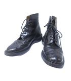 トリッカーズ TRICKER'S カントリーブーツ ウイングチップ ストウ 6423 8ハーフ ブラック