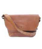 マノフェス MANO FECE 1203 レザーショルダーバッグ メッセンジャー クロスボディ 茶 ブラウン 0403