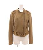 バナナリパブリック BANANA REPUBLIC ライダースジャケット フェイク S ベージュ 長袖 アシンメトリージッパー エポレット /ML