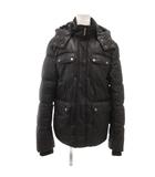 エイチ&エム H&M 中綿ジャケット EUR42 US32R 黒 ブラック 無地 フード付き 長袖 /ML