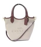 コーチ COACH ハンナ バケットバッグ トートバッグ ショルダー 2WAY ロゴ 切替 ベージュ ブラウン 系 CR169 0405