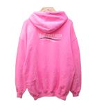 バレンシアガ BALENCIAGA キャンペーンロゴ パーカー フーディー プリント プルオーバー スウェット XS ピンク ■GY09 0417