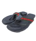グッチ GUCCI シェリーライン トングサンダル ビーチサンダル GGロゴ レザー 切替 8 G 約26.5cm 黒 ブラック 系 429362 IBO95 0427