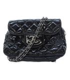 シャネル CHANEL マトラッセ チェーンショルダーウォレット バッグ ココマーク パテント 14番台 黒 ブラック ☆AA★
