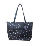 コーチ COACH 美品 テイラー ローズプリント トートバッグ 76383 花柄 ジップ開閉 黒 ブラック /HW ■WY