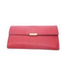 イヴサンローラン YVES SAINT LAURENT 長財布 レザー 赤 ロゴ金具 ボタン開閉 /HW ■WY