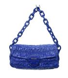 プラダ PRADA パテントレザー ショルダーバッグ レザー プラスチックチェーン プッシュロック開閉 紫 BR4050 /HW ■WY