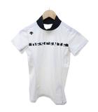 デサント DESCENTE ゴルフ Tシャツ カットソー 半袖 ハイネック ロゴプリント 白 ホワイト M