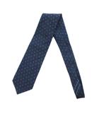ランセル LANCEL 美品 ネクタイ 総柄 シルク 紺 ネイビー
