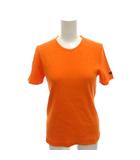 グッチ GUCCI タグ付き ニットカットソー Tシャツ 半袖 M オレンジ リブ編み ラウンドネック 無地 1152 MG909 401 /TL ■WY