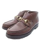 グッチ GUCCI ホースビット レザーシューズ モックトゥ 茶 ブラウン 35 1/2  ■AO5