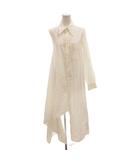 エムエムシックス メゾンマルジェラ MM6 Maison Margiela シャツワンピース アシンメトリー ノースリーブ 長袖 ロング 36 白 ホワイト /FF IBO103