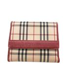 バーバリー BURBERRY 財布 ウォレット 2つ折り ノバチェック ボルドー ベージュ 黒 ブラック /SX