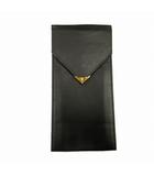 イヴサンローラン YVES SAINT LAURENT レザー マルチケース メガネケース サングラス 眼鏡入れ ポーチ ロゴ金具 オールド ビンテージ 黒 ブラック ゴールド メンズ レディース♪3