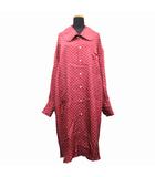 コムデギャルソンオムプリュス COMME des GARCONS HOMME PLUS ドット サテン 丸襟 ロング シャツ カットソー 長袖 ワンピース アーカイブ AD2021 PI-B019 サイズXS ワインレッド/ホワイト メンズ