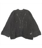 マメクロゴウチ  Mame Kurogouchi カーテンレースパターン ニット プルオーバー Curtain Lace Pattern Knitted Pullover セーター オーバーサイズ サイズ1 黒 ブラック レディース