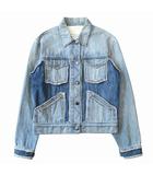 メゾンマルジェラ 1 Maison Margiela 1 デコルティケ デニム ジャケット ブルゾン Gジャン ジージャン リビルド 再構築 ダメージ ヴィンテージ 加工 サイズ38 インディゴブルー レディース ◆7