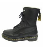 10 EYE 10ホール レザー ブーツ シューズ ラバーソール AW006 ヨウジヤマモト Yohji Yamamoto コラボ バックジップ レースアップ UK7 (26cm) 黒 ブラック メンズ