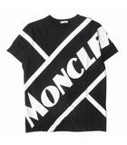 モンクレール MONCLER プリント ロゴ Tシャツ カットソー 半袖 丸首 F10918C70610 サイズL 黒 ブラック 白 ホワイト メンズ