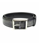 ベルルッティ Berluti オルガ期 クラシック ベルト スクリット パティーヌ レザー カリグラフィー 35mm アーカイブ 85/34 紺 ネイビー シルバーバックル メンズ