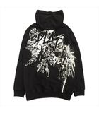 バックプリント ロング パーカー プルオーバー フーディ スウェット XL 黒 ブラック メンズ★7