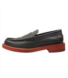 モカシン ギヨーム Guillaume ローファー ドレス シューズ 靴 バイカラー 42 27cm ネイビー 赤 レッド メンズ◆8