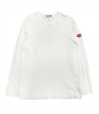 ロング Tシャツ カットソー 長袖 ハートロゴ ドット ワッペン XL 白 ホワイト メンズ