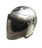 ブコ BUCO グレイトフルデッド GRATEFUL DEAD ジェット ヘルメット バイク バイザー 装飾用 PSCマーク有り サイズS/M シルバー メンズ レディース