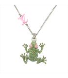 ルイヴィトン LOUIS VUITTON コリエ LV クレイジー アニマル フロッグ ネックレス ペンダント カエル ビジュー ラインストーン アクセサリー ジュエリー MP3390 グリーン シルバー メンズ レディース◆8