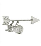 セリーヌ CELINE マカダム アロー ハート ブローチ アクセサリー ジュエリー オールド ビンテージ ヴィンテージ シルバー レディース◆8