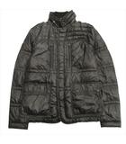 モンクレール MONCLER デュッボ DUBBO ダウン ジャケット ブルゾン スタンドカラー キルティング レザーロゴワッペン サイズ3 黒 ブラック メンズ