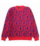 ディースクエアード DSQUARED2 ジャガード ロゴ ニット セーター カットソー 長袖 S74HA1309 サイズM レッド/ブルー メンズ