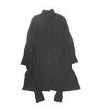 4本袖 シャツ ワンピース ドレス ブラウス カットソー 刺繍 総柄 2 黒 ブラック レディース