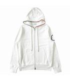モンクレール MONCLER ジップアップ パーカー スウェット ジャケット ブルゾン ロゴ I10918G00006 サイズL 白 ホワイト メンズ
