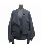 メルトンリバー クロップド ショート ジャケット ブルゾン ウール 300DA330-3280 サイズ36 紺 ネイビー レディース