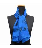 アレキサンダーマックイーン ALEXANDER MCQUEEN スカル 総柄 スカーフ ストール ショール ブルー/ブラック メンズ レディース ユニセックス