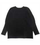 オムプリッセイッセイミヤケ HOMME PLISSE ISSEY MIYAKE プリーツ加工 ウールライク WOOL LIKE ポリ コットン カットソー ロング 長袖 Tシャツ オーバーサイズ サイズ3 黒 ブラック メンズ