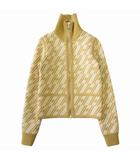 エルメス HERMES リバーシブル ニット ジャケット ブルゾン ジップアップ アンビエ Hロゴ サイズ34 イエローベージュ系 レディース ■12