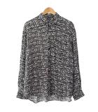 バレンシアガ BALENCIAGA 19AW Allover Logo Long Sleeve Shirts オールオーバー ロゴ 総柄 ロングスリーブ 長袖 シャツ 508467 TFL23 1000 38 黒 白 ブラック ホワイト ブランド古着ベクトル 中古☆AA★240924
