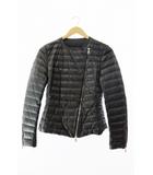 モンクレール MONCLER 18SS PALOMETE LAMBSKIN LEATHER DOWN MOTO JACKET パロメテ ラムスキン レザー ダウン ジャケット 0 黒 ブラック ブランド古着ベクトル 中古 ☆AA★ 250616