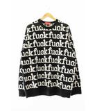 22SS Fuck Sweater ファック セーター ニット L 黒 ブラック 白 ホワイト ブランド古着ベクトル 中古 ☆AA★ 250714