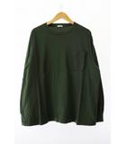 コモリ COMOLI 18SS インレイ起毛 ポケット クルーネック カットソー 長袖Tシャツ 101-05001 2 緑 グリーン ブランド古着ベクトル 中古 250630
