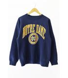 80s NOTRE DAME ノートルダム大学 カレッジ ロゴ プリント スウェット トレーナー 紺 ネイビー ブランド古着ベクトル 中古250709