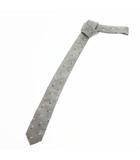 プラダ PRADA ナイフ 総柄 ナロータイ ネクタイ グレー ブランド古着ベクトル 中古☆AA★▲250912