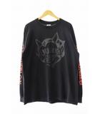TEE L/S PFP BLACK デビル ロゴ プリント 長袖Tシャツ L 黒 ブラック ブランド古着ベクトル 中古 ☆AA★ 250917