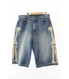 キャピタル kapital 14oz Skull Bone Denim Shorts 14オンス スカル ボーン ショーツ ジーンズ デニム パンツ EK-1448SPA 34 Blue ブランド古着ベクトル 中古 ☆AA★■ 250908