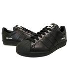 ×PRADA プラダ コラボ SUPERSTAR スーパースター ロゴ プリント スニーカー FW6679 26 黒ブラック ブランド古着ベクトル 中古☆AA★▲■251014